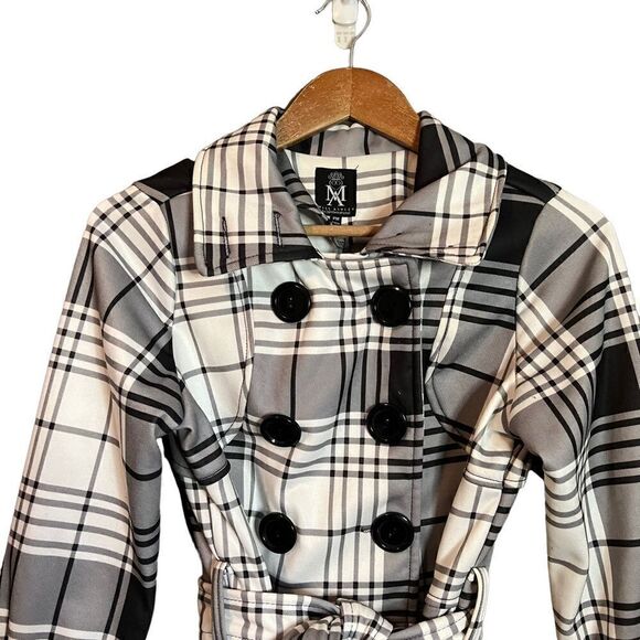 Miss Ashley black & pattern coat with belt - Picture 2 of 13